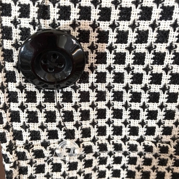 EUC Worthington Black & cream Small Houndstooth Blazer sz 14 - Picture 3 of 10
